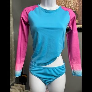 Under Armour Girls swim wear set rash guard Pre owned